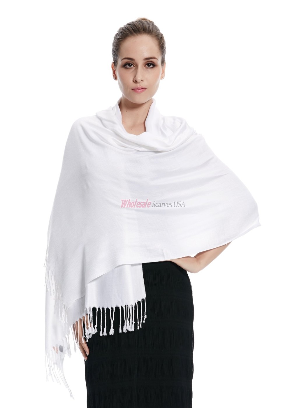 (image for) Super Solid Pashmina Pearl White