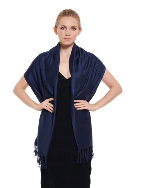 Super Solid Pashmina Navy