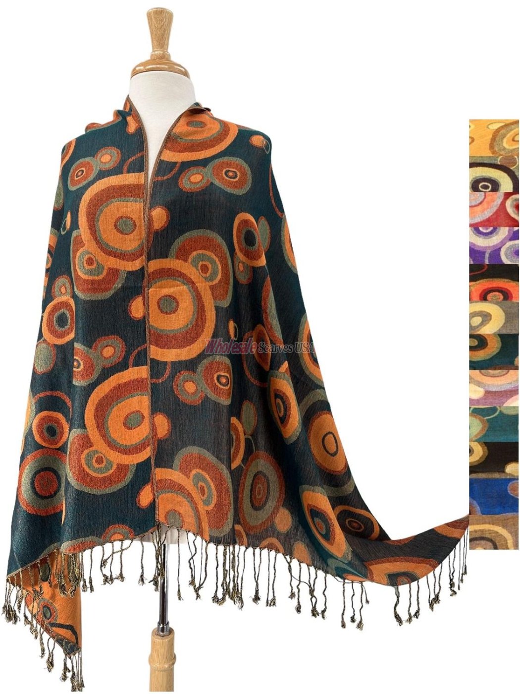 (image for) Circle Design Pashmina Scarf 1 DZ, Asst. Color