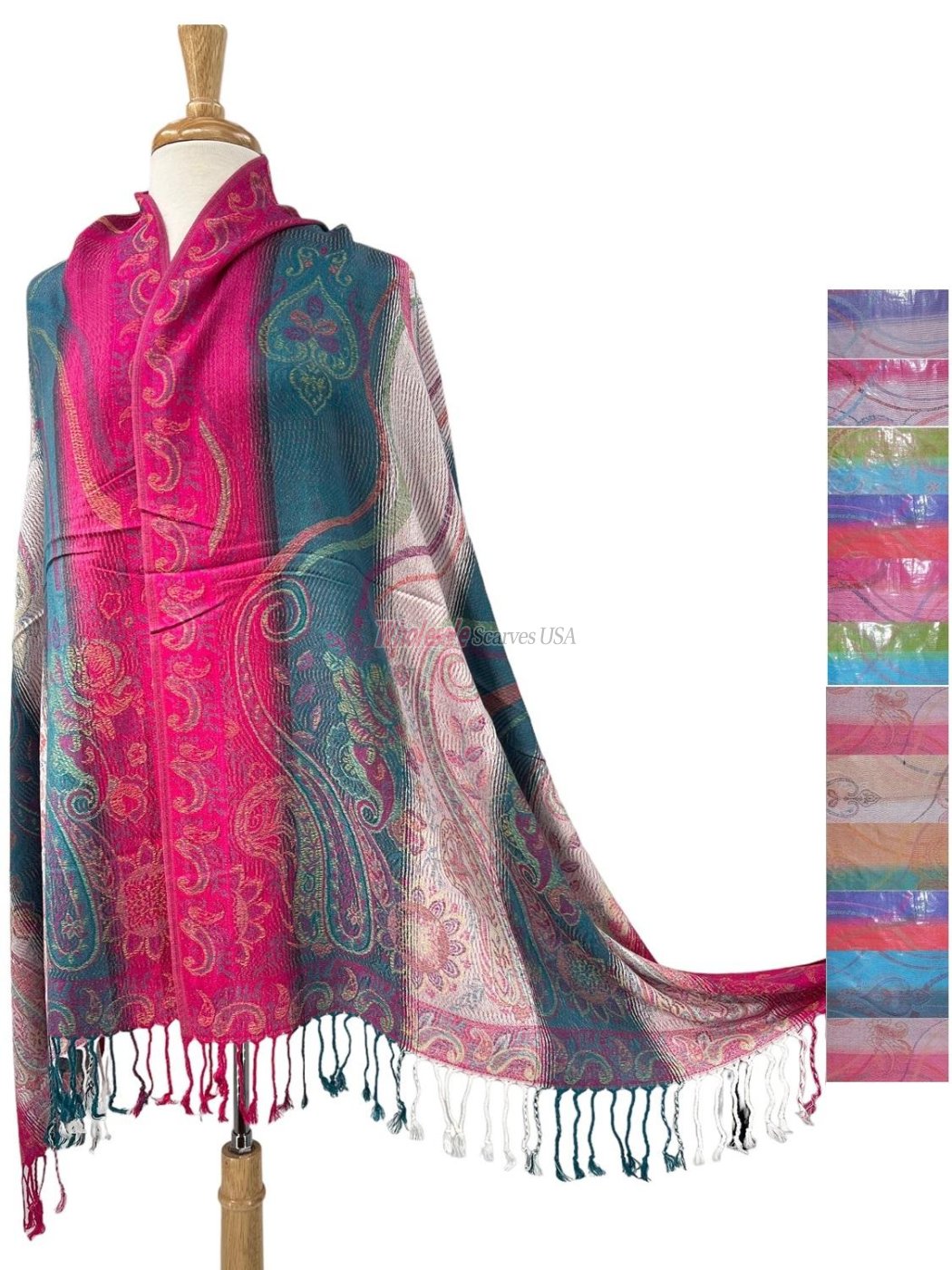 (image for) Colorful Paisley Pashmina #297 1 DZ, Asst. Color