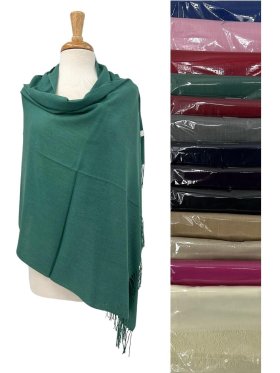 Silky Light Solid Pashmina 1 DZ, Asst. Color