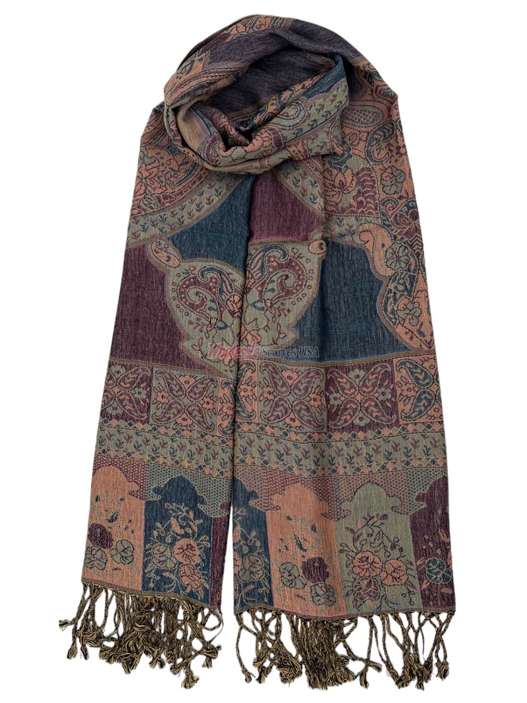 (image for) Paisley Flower Shawl Pale Violet Red