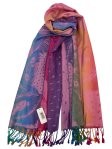 (image for) Rainbow Peacock Feather Pashmina Pink Multi