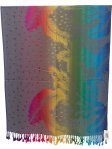 (image for) Rainbow Peacock Feather Pashmina Grey Multi