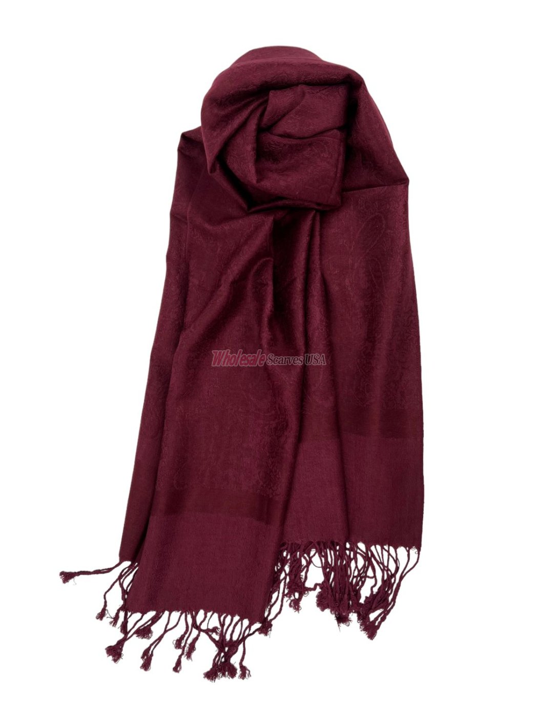 (image for) Paisley Jacquard Shawl Burgundy