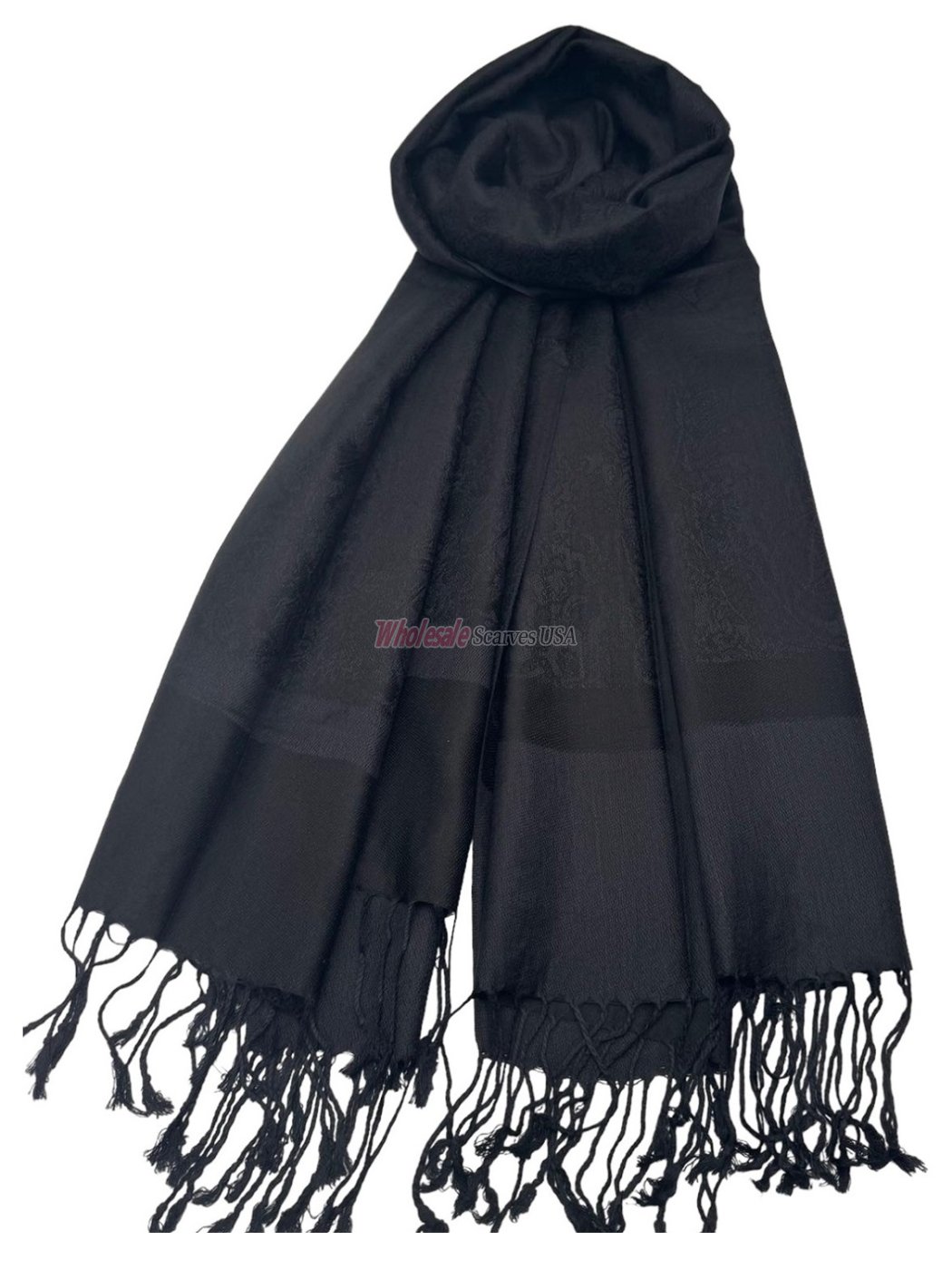 (image for) Paisley Jacquard Shawl Black