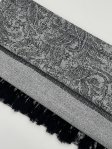 (image for) Paisley Jacquard Shawl Black/White Grey