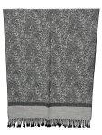 (image for) Paisley Jacquard Shawl Black/White Grey