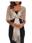 Sparkling Metallic Shawls and Wraps Rose Gold