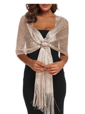 Sparkling Metallic Shawls and Wraps Rose Gold