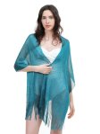 (image for) Sparkling Metallic Shawls and Wraps Cyan