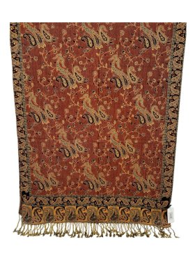 Small Paisley Scarf Rust Brown