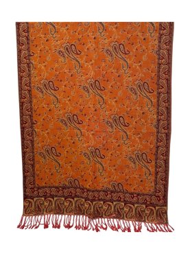 Small Paisley Scarf Tangerine