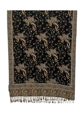 Small Paisley Scarf Black Coffee