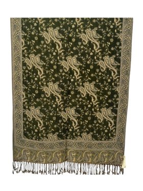 Small Paisley Scarf Army Green