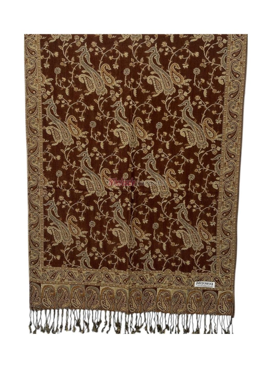 (image for) Small Paisley Scarf Brown - Click Image to Close