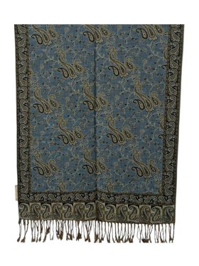 Small Paisley Scarf Steel Blue