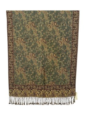 Small Paisley Scarf Light Olive