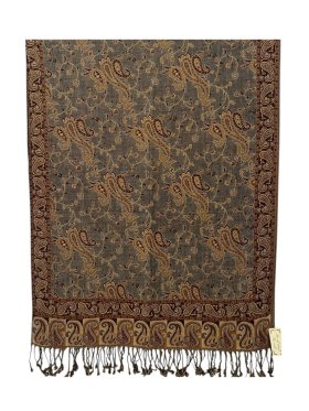 Small Paisley Scarf Grey/Brown