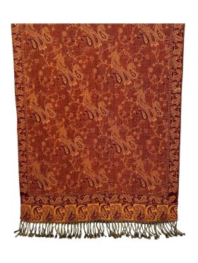 Small Paisley Scarf Rust Red