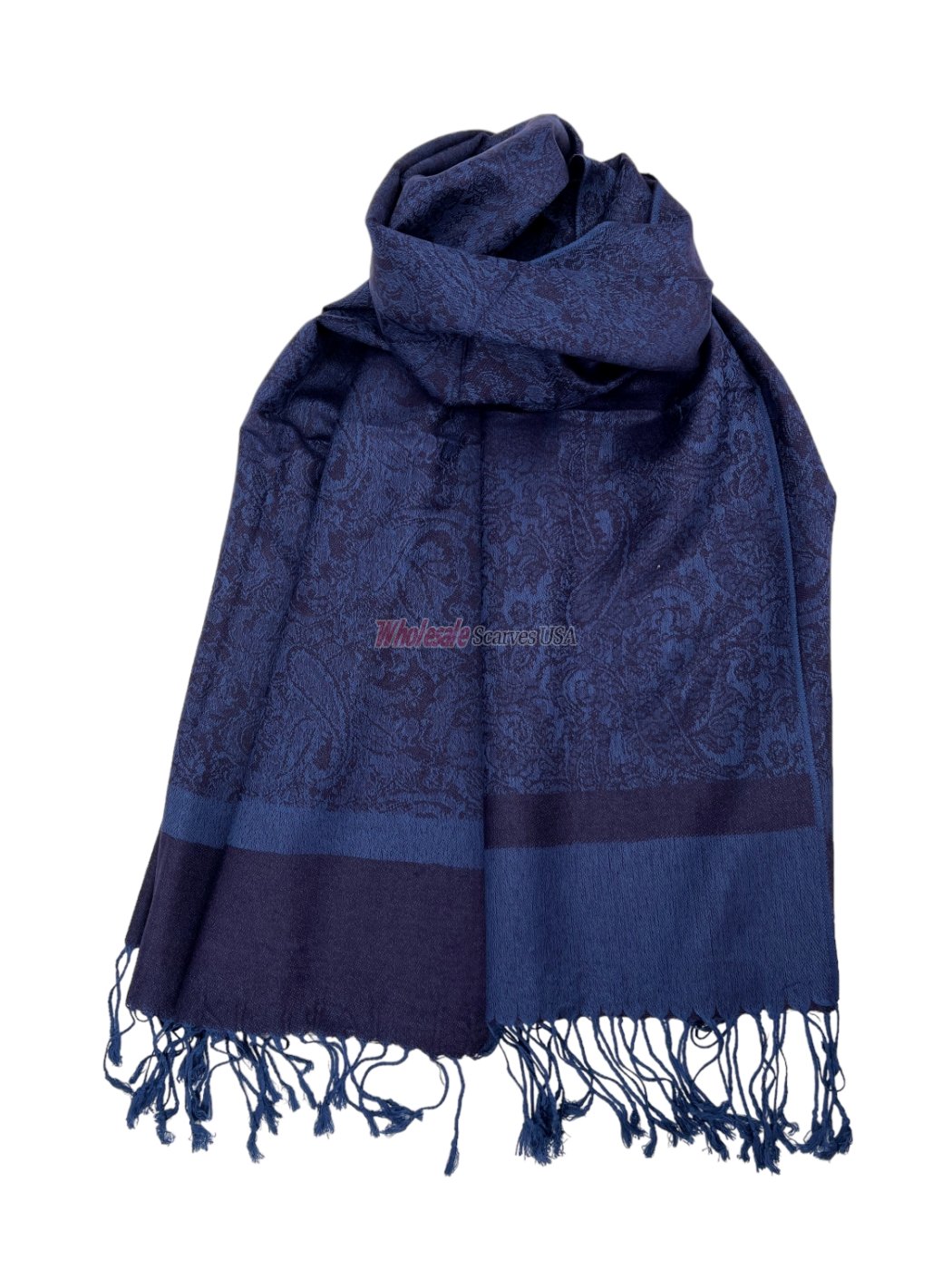 (image for) Paisley Jacquard Shawl Indigo