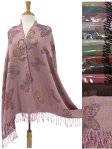 (image for) Butterfly Pattern Metallic Pashmina 1 DZ, Asst. Color