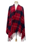 Giant Check Shawl Red/Navy