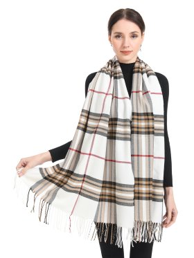 Cashmere Feel Classic Shawl White