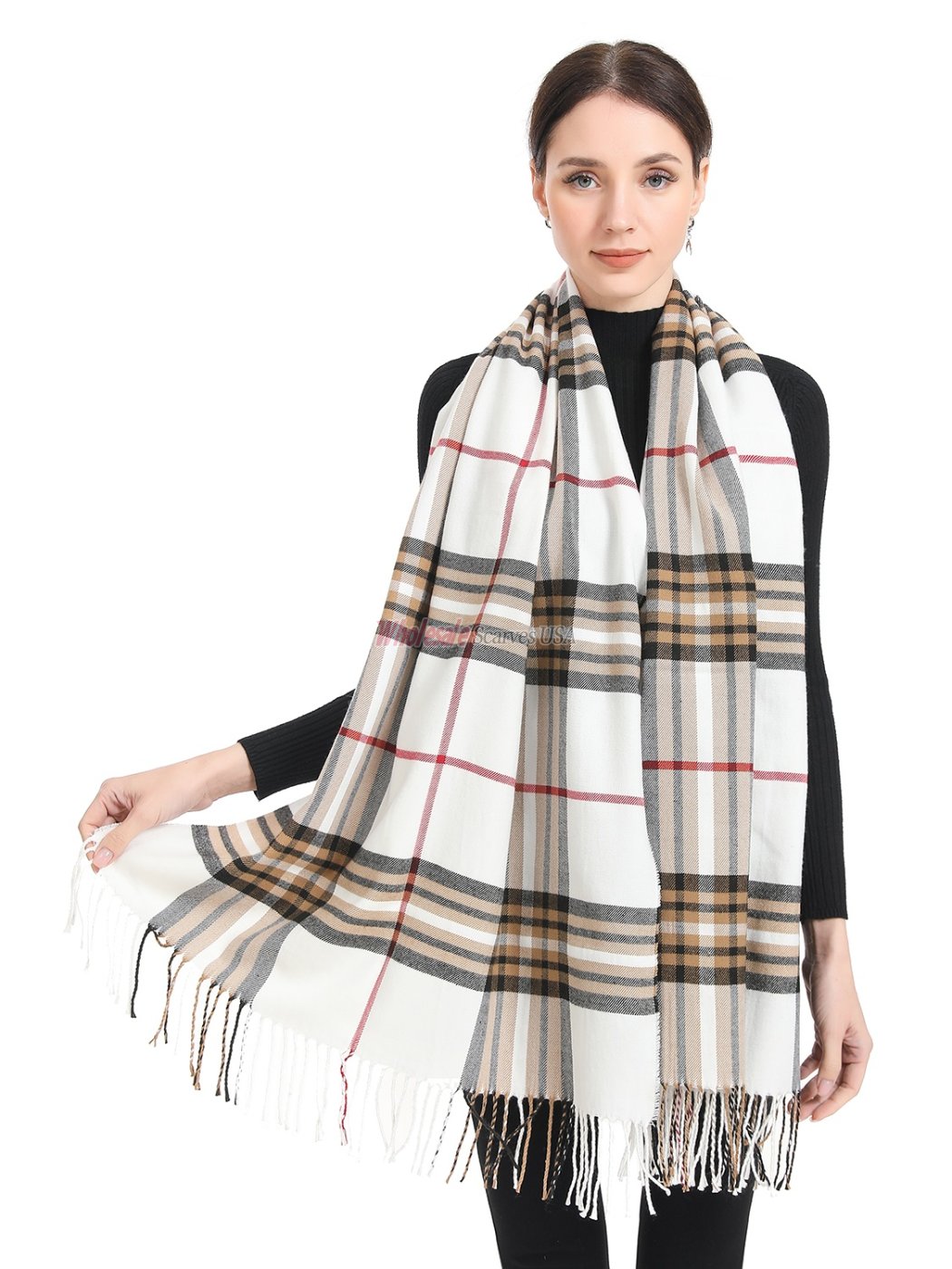 (image for) Cashmere Feel Classic Shawl White
