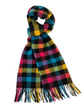 Cashmere Feel Checker Scarf Multi 12-pack C03-4