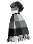 (image for) Cashmere Feel Checker Scarf Black/Grey 12-pack #09-1