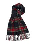 Cashmere Feel Plaid Scarf Dark Grey/Red 12-pack 131-1