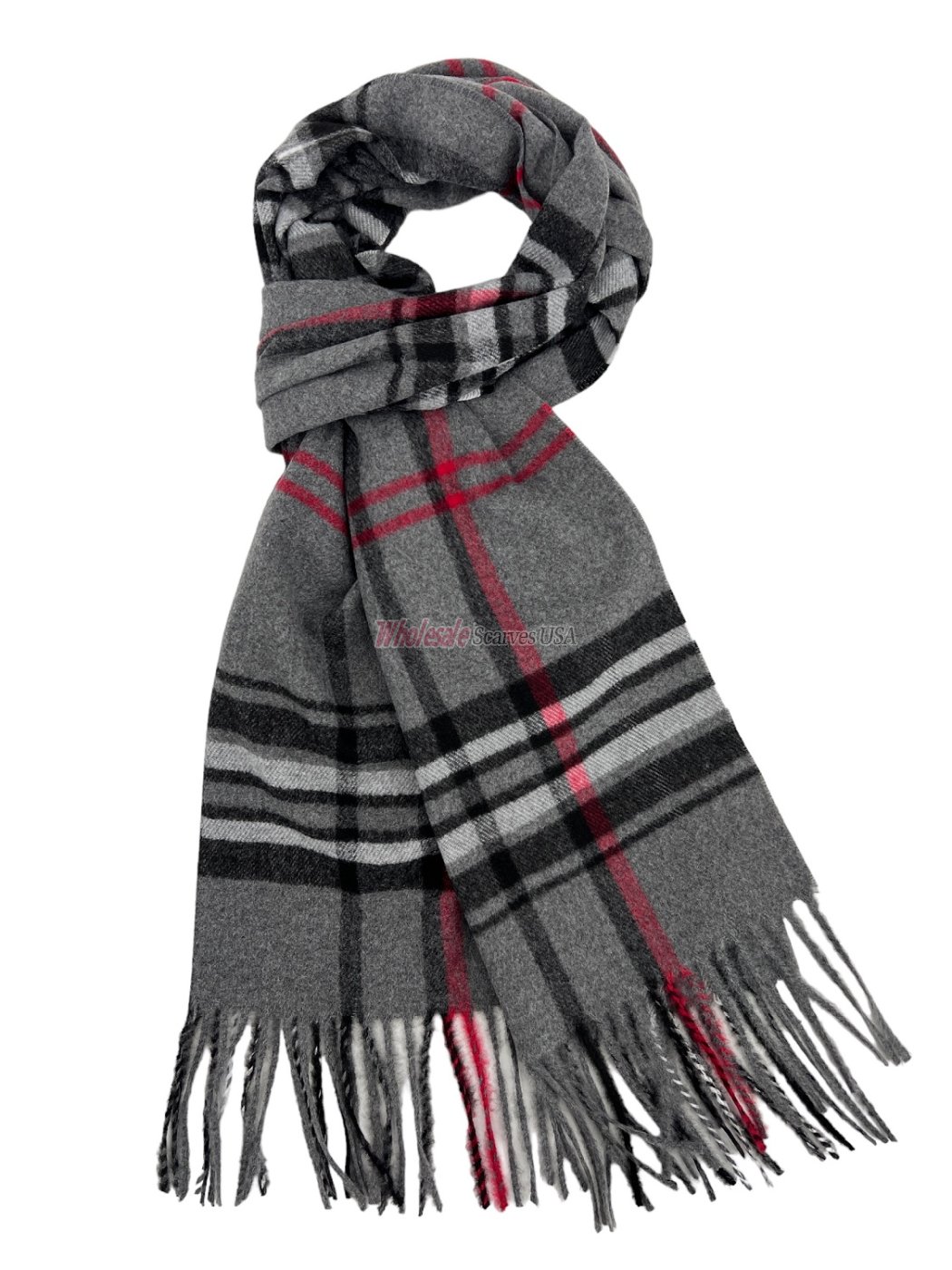 Cashmere Feel Classic Scarf Dark Grey 12 pack C163