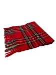 (image for) Red Tartan Cashmere Feel Scarf 12-pack C17-9
