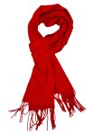 (image for) Winter Woven Plain Scarf Red