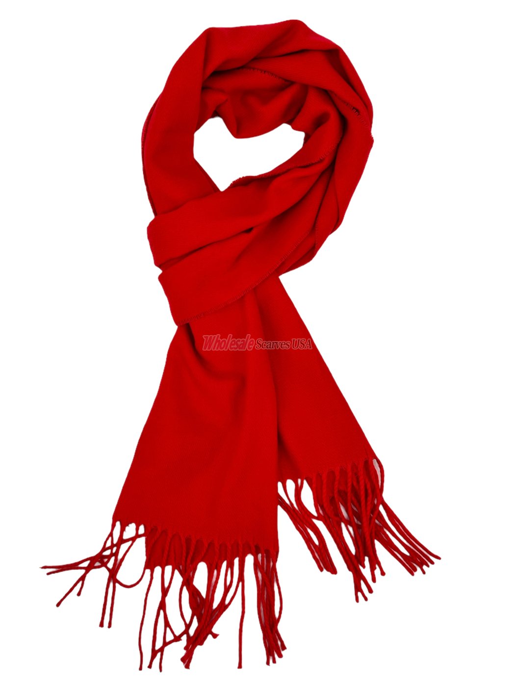 (image for) Winter Woven Plain Scarf Red