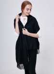 (image for) Winter Woven Plain Scarf Black