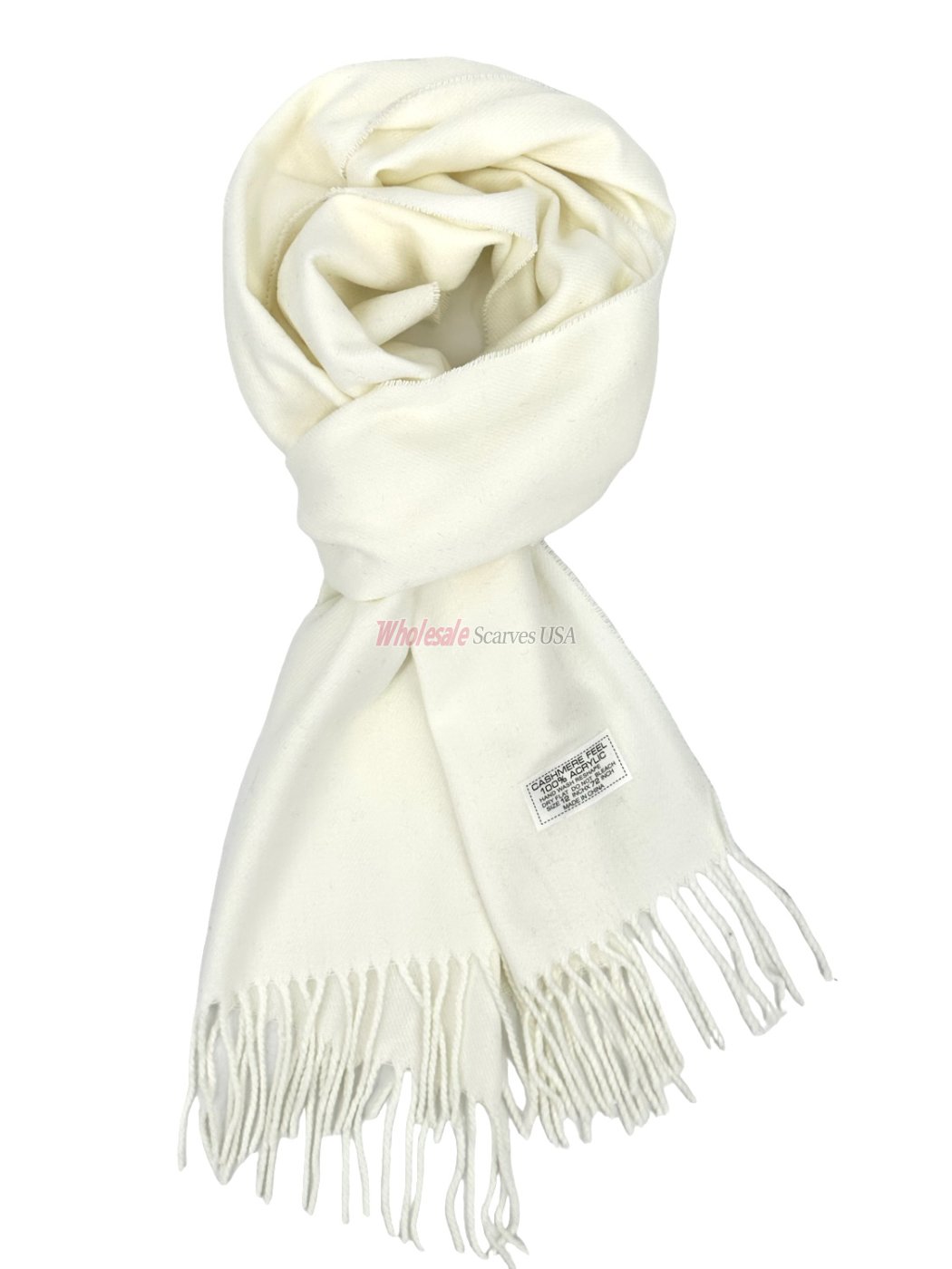 (image for) Winter Woven Plain Scarf Ivory