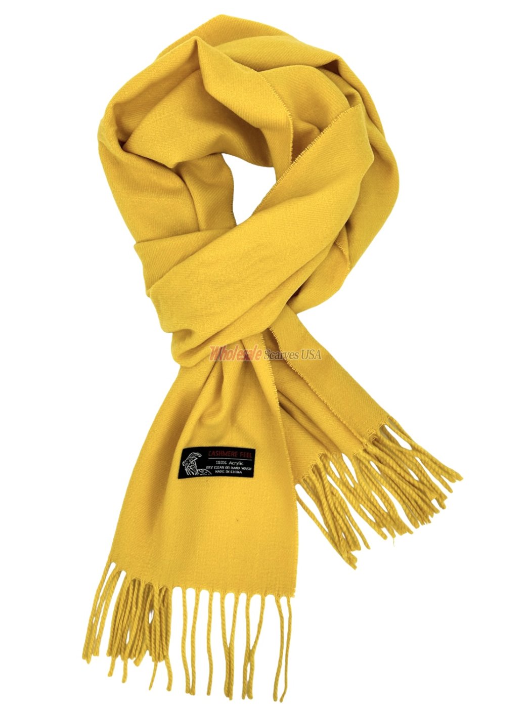 (image for) Woven Plain Scarf Mustard