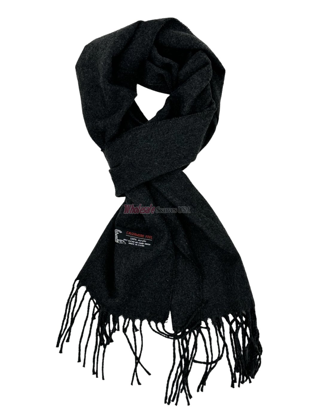 (image for) Woven Plain Scarf Charcoal