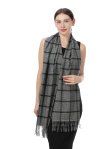 (image for) Cashmere Feel Plaid Scarf Black/White 12-pack 51753
