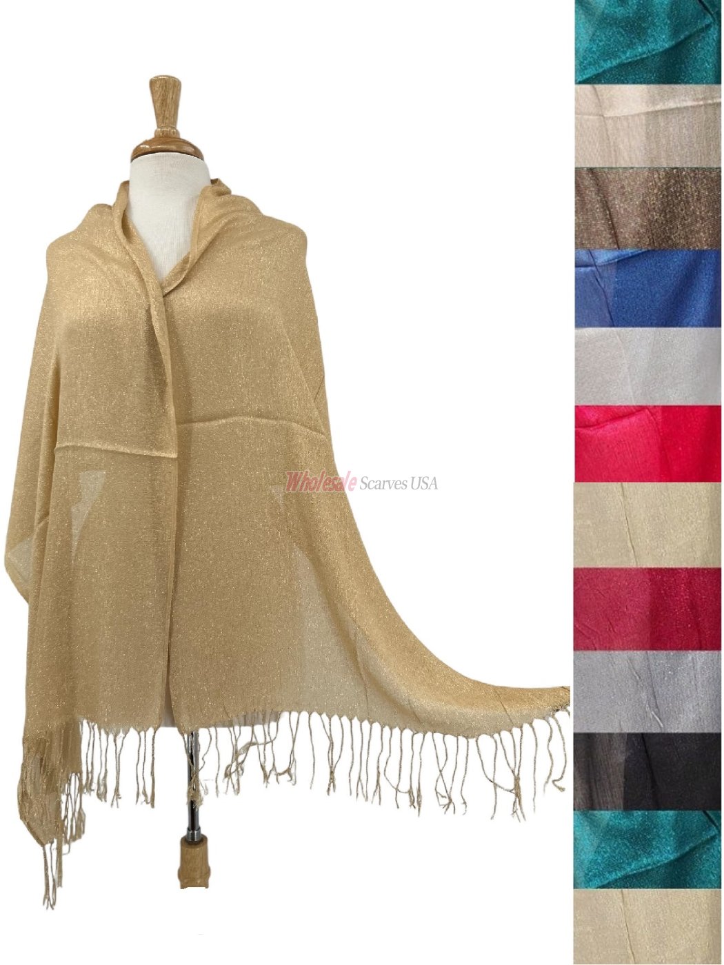 (image for) Sheer Metallic Scarf 1 DZ, Asst Color