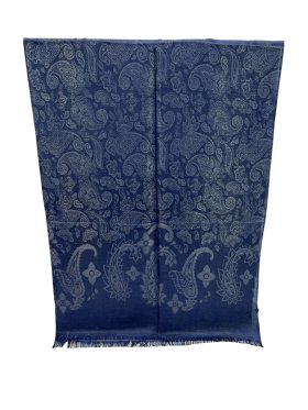 Gold Glitter Scarf Navy