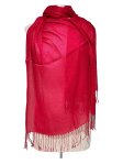 Sheer Metallic Scarf Red