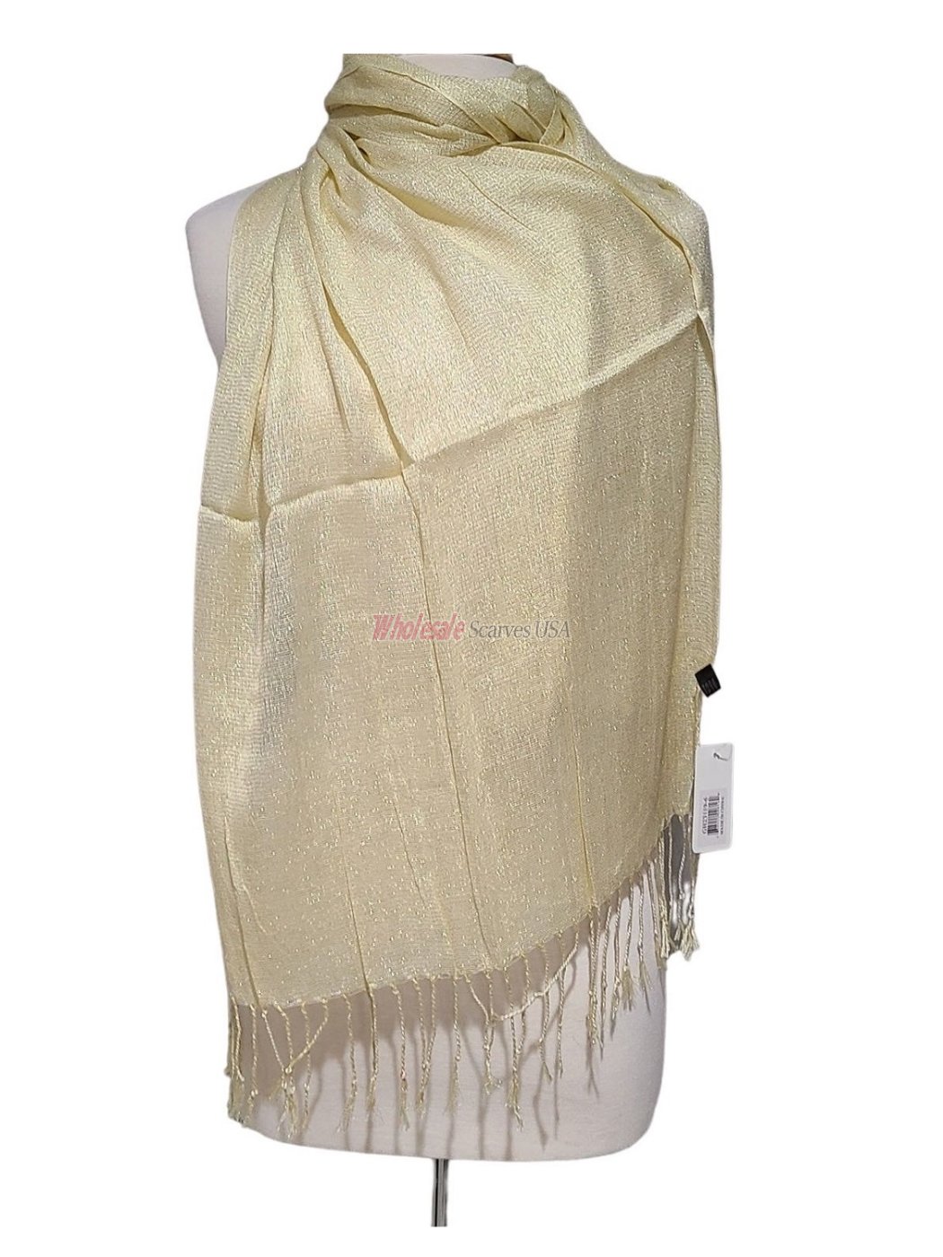 (image for) Sheer Metallic Scarf Tan