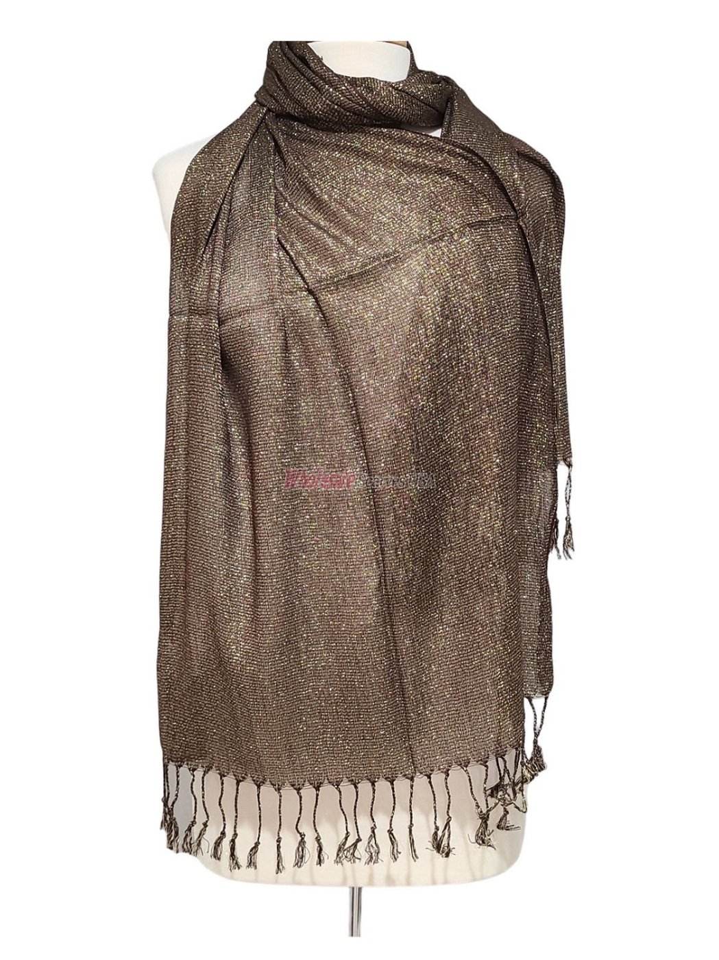 (image for) Sheer Metallic Scarf Brown