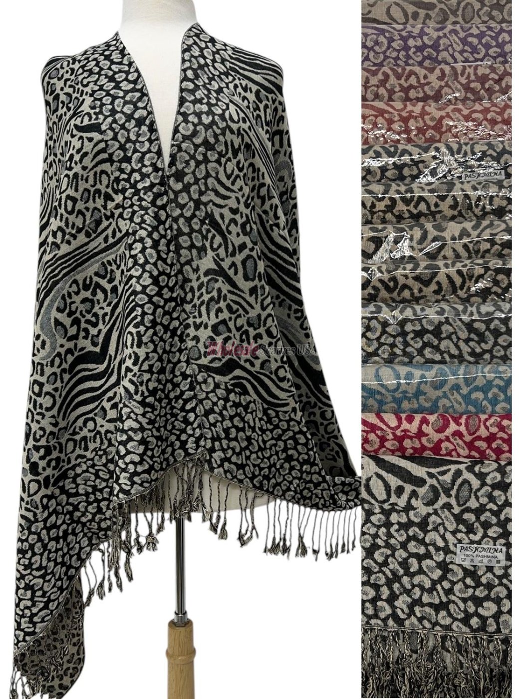 (image for) Animal Print Pashmina (9 Colors 1 Doz)