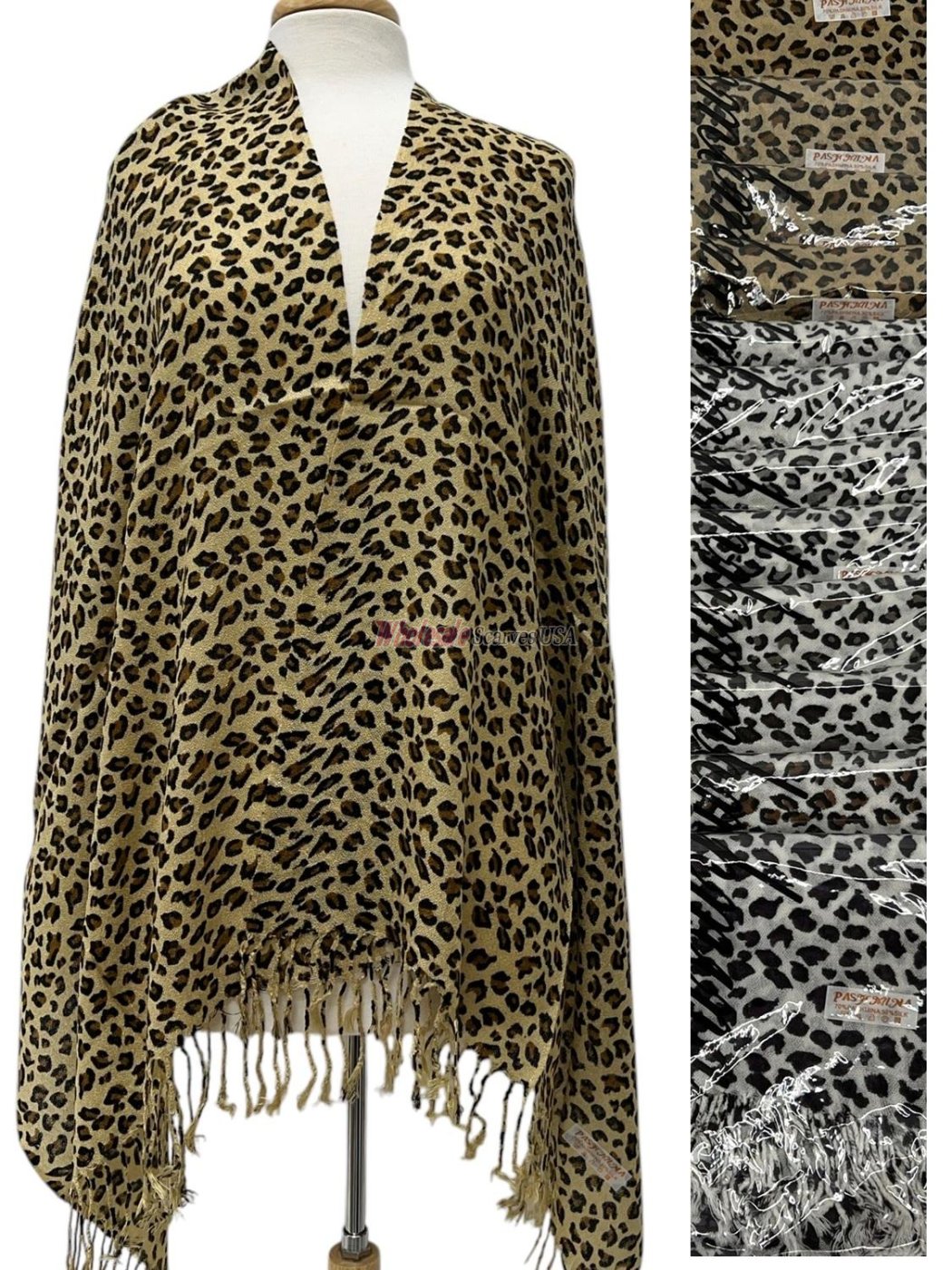 (image for) Classic Leopard Pattern Pashmina (6 Colors 1 Doz)
