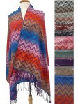 (image for) Colorful ZIG-ZAG Pashmina (10 Colors, 1Doz)