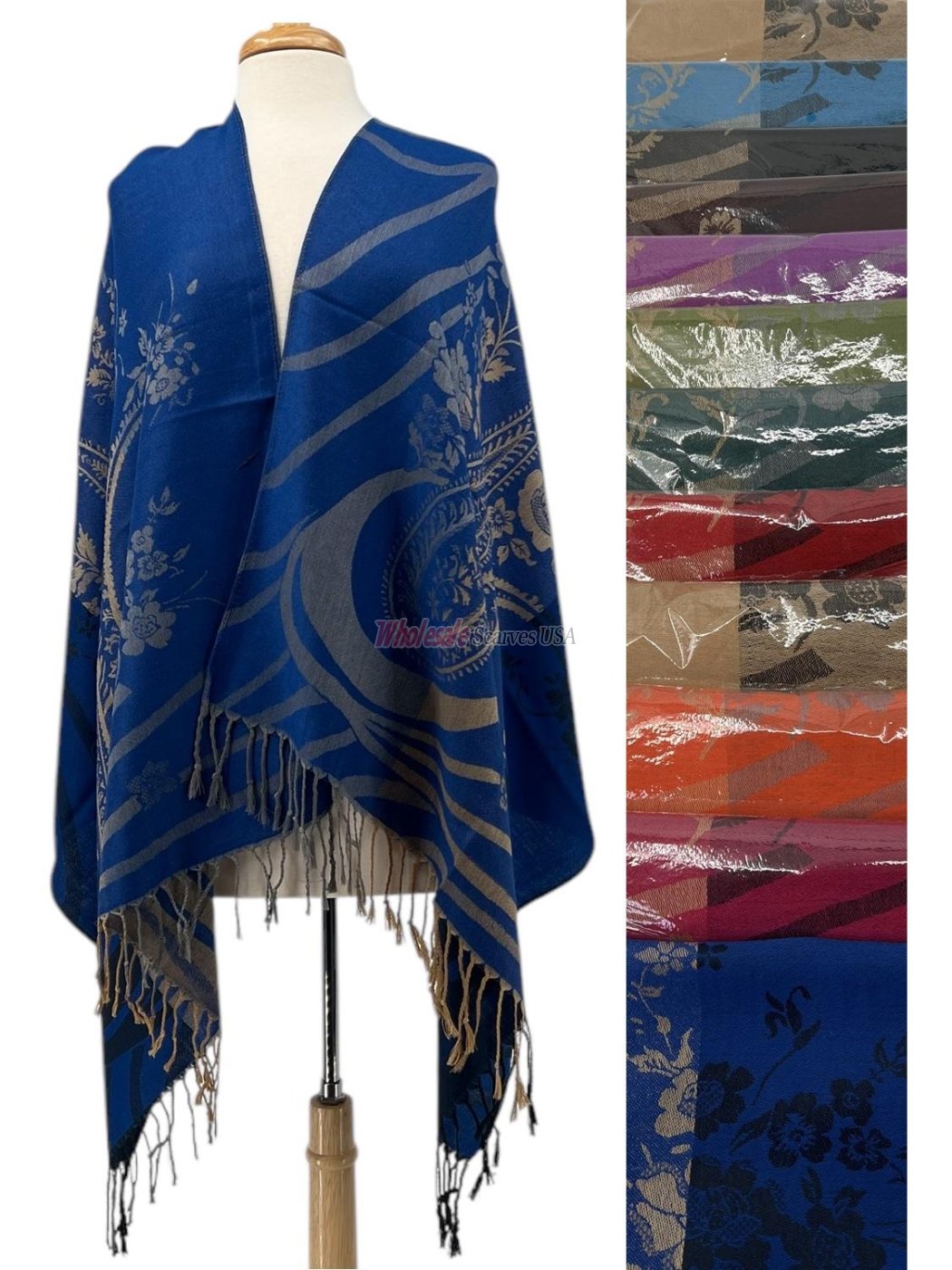 (image for) Floral Paisley Pashmina (11 Colors, 1DZ)